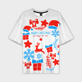 Мужская футболка OVERSIZE 3D с принтом Merry Christmas and HNY 2022 Новый Год в Новосибирске,  |  | 2021 | 2022 | happy | new year | быка | гирлянда | дед мороз | елка | зеленый | игрушка | клаус | конфеты | нг | новый год | носок | перчатка | печенье | подарок | полосы | пряник | рождество | с | санта | сладости | снег