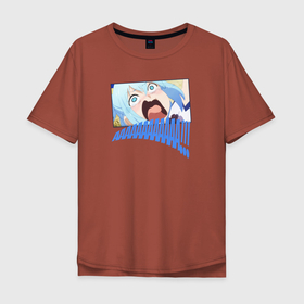 Мужская футболка хлопок Oversize с принтом Aqua в Тюмени, 100% хлопок | свободный крой, круглый ворот, “спинка” длиннее передней части | aqua | darkness | kazuma | kono subarashii | konosuba | megumin | аква | богиня благословляет этот прекрасный мир | даркнес | даркнесс | казума | коносуба | мегумин | юн юн