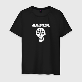 Мужская футболка хлопок с принтом Maelstrom Gang в Санкт-Петербурге, 100% хлопок | прямой крой, круглый вырез горловины, длина до линии бедер, слегка спущенное плечо. | cyberpunk 2077 | game | maelstrom gang | банда | будущее | игра | киберпанк 2077 | мальстрём | череп