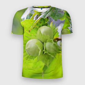 Мужская футболка 3D Slim с принтом Лесной орех в Кировске, 100% полиэстер с улучшенными характеристиками | приталенный силуэт, круглая горловина, широкие плечи, сужается к линии бедра | 