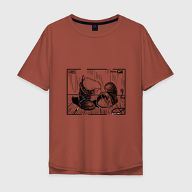 Мужская футболка хлопок Oversize с принтом Киви и сапоги в Курске, 100% хлопок | свободный крой, круглый ворот, “спинка” длиннее передней части | ботинки | валенки | животные | киви | птица | сапоги