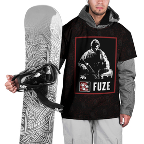 Накидка на куртку 3D с принтом Fuze в Екатеринбурге, 100% полиэстер |  | Тематика изображения на принте: fuze | r6s | rainbow six siege | оперативник | персонаж | фьюз