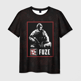 Мужская футболка 3D с принтом Fuze в Петрозаводске, 100% полиэфир | прямой крой, круглый вырез горловины, длина до линии бедер | fuze | r6s | rainbow six siege | оперативник | персонаж | фьюз