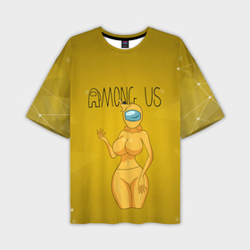 Мужская футболка OVERSIZE 3D с принтом Among Us желтая ,  |  | 