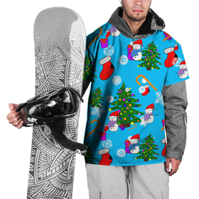 Накидка на куртку 3D с принтом Новый год в Курске, 100% полиэстер |  | happy new year | new ear | pattern | snow | winter | year | год | новогодний паттерн. паттерн | новый | новый год