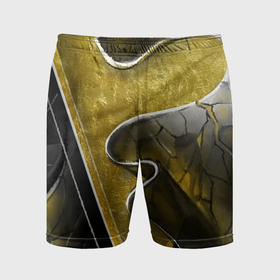 Мужские шорты спортивные с принтом золотой треугольник ,  |  | абстракция | геометрия | золото | осколки | пространство | складки | стекло | стиль | треугольник | черный