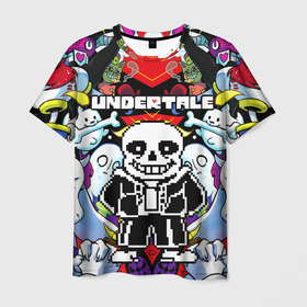 Мужская футболка 3D с принтом UNDERTALE в городе Новоалтайск, 100% полиэфир | прямой крой, круглый вырез горловины, длина до линии бедер | undertale | андертейл | игра андертейл | игра. | русский андертейл | тоби фокс