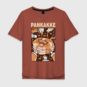 Мужская футболка хлопок Oversize с принтом Pankakke в Кировске, 100% хлопок | свободный крой, круглый ворот, “спинка” длиннее передней части | ahegao | manga | ахегао | комиксы | лицо | манга | паттрен | чернобелый | эмоции