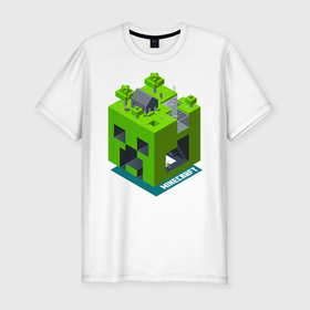 Мужская футболка хлопок Slim с принтом Minecraft в Белгороде, 92% хлопок, 8% лайкра | приталенный силуэт, круглый вырез ворота, длина до линии бедра, короткий рукав | minecraft | алекс | белый | блоки | ведьма | взрывчатка | визера | волк | гаст | добывать | дракон | зеленый куб | зомби | игра | крафт | крипер | кубики | лошадка | майн | майнкрафт | манкрафт | овечка | оцелот