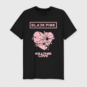 Мужская футболка хлопок Slim с принтом BLACKPINK в Курске, 92% хлопок, 8% лайкра | приталенный силуэт, круглый вырез ворота, длина до линии бедра, короткий рукав | black pink | blackpink | k pop | блэкпинк | дженни | джису | к поп | лиса | розэ