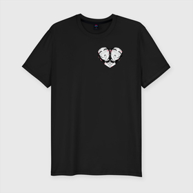 Мужская футболка хлопок Slim с принтом Ахегао сердце в Курске, 92% хлопок, 8% лайкра | приталенный силуэт, круглый вырез ворота, длина до линии бедра, короткий рукав | ahegao | manga | ахегао | комиксы | лицо | манга | паттрен | чернобелый | эмоции