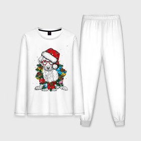 Мужская пижама хлопок (с лонгсливом) с принтом ЛабриСанта ,  |  | Тематика изображения на принте: new year | арт | графика | дед мороз | зима | новый год | рождество | санта