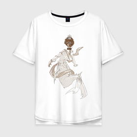 Мужская футболка хлопок Oversize с принтом русалка в Кировске, 100% хлопок | свободный крой, круглый ворот, “спинка” длиннее передней части | chain | mermaid | русалка | хвост | цепь