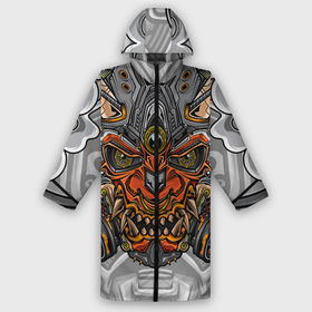 Дождевик унисекс 3D с принтом Cyber Samurai в городе Новоалтайск,  |  | evil | head | mask | rage | robot | samurai | skull | warrior | арт | воин | гнев | голова | злой | киберпанк | маска | робот | самурай | сёгун | череп | японский