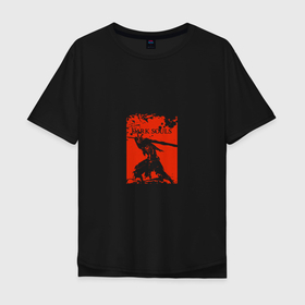 Мужская футболка хлопок Oversize с принтом Dark Souls в Новосибирске, 100% хлопок | свободный крой, круглый ворот, “спинка” длиннее передней части | dark souls | дарк соулс | игра | персонаж | рпг | рыцарь | средневековье | тёмные души