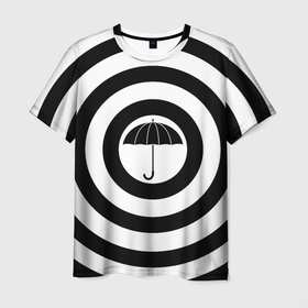 Мужская футболка 3D с принтом Узор Академия Амбрелла в Кировске, 100% полиэфир | прямой крой, круглый вырез горловины, длина до линии бедер | академия | амбрелла | белый | зонт | полосы | узор | фильм | черный