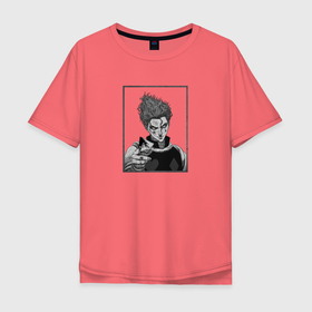 Мужская футболка хлопок Oversize с принтом Хисока в Тюмени, 100% хлопок | свободный крой, круглый ворот, “спинка” длиннее передней части | hisoka | hunter  hunter | охотник | охотник х охотник | хантер | хантер х хантер | хисока