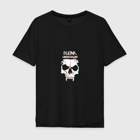 Мужская футболка хлопок Oversize с принтом Phonk Underground , 100% хлопок | свободный крой, круглый ворот, “спинка” длиннее передней части | phonk | клыки | монстр | музыка | скелет.дьявол | фонк | фонк рэп | череп