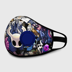 Маска из неопрена с принтом HOLLOW KNIGHT в городе Новоалтайск, неопрен 100% | Форма огибающая нос. Резинки для ушей с дополнительной резинкой на затылке. Клапан для выдоха для активного дыхания при занятиях спортом. Эластичный материал маски и окантовки для лучшего растяжения и прилегания маски.  | hollow knight | silk song | silksong | босс | ложный рыцарь | матка жужж | силк сонг | холлоу кнайт | холлоу найт