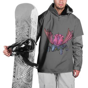 Накидка на куртку 3D с принтом Цветочный жук в Тюмени, 100% полиэстер |  | Тематика изображения на принте: bug | flower | pink | wings | жук | лоза | насекомое | розовый | цветы