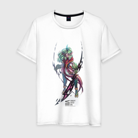Мужская футболка хлопок с принтом Воин   concept artist rpg 7 в Екатеринбурге, 100% хлопок | прямой крой, круглый вырез горловины, длина до линии бедер, слегка спущенное плечо. | воин | девушка | мечи | эльф