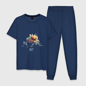 Мужская пижама хлопок с принтом Хищное    concept artist rpg 7 в Санкт-Петербурге, 100% хлопок | брюки и футболка прямого кроя, без карманов, на брюках мягкая резинка на поясе и по низу штанин
 | 