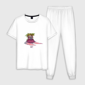 Мужская пижама хлопок с принтом Черепаха , 100% хлопок | брюки и футболка прямого кроя, без карманов, на брюках мягкая резинка на поясе и по низу штанин
 | 