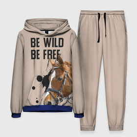 Мужской костюм 3D (с толстовкой) с принтом Be wild be free ,  |  | Тематика изображения на принте: horse | horseshoe | акварель | головалошади | грива | жеребец | животные | конь | лошадь | лошадьскрыльями | подкова | природа | рисуноккрасками