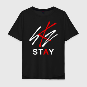 Мужская футболка хлопок Oversize с принтом STRAY KIDS , 100% хлопок | свободный крой, круглый ворот, “спинка” длиннее передней части | bang chan | changbin | felix | han | hyunjin | i.n. | k pop | lee know | seungmin | skz | stray kids | идолы | к поп