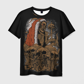 Мужская футболка 3D с принтом Крампус Новогодний кошмар в Тюмени, 100% полиэфир | прямой крой, круглый вырез горловины, длина до линии бедер | horror | krampus | skull | зомби | крампус | монстр | сказочный персонаж | ужасы | хоррор | череп
