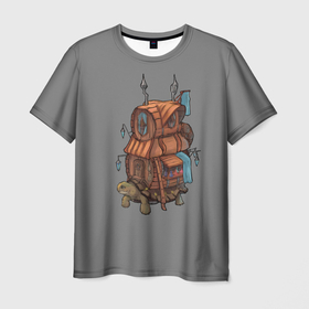 Мужская футболка 3D с принтом Магическая лавка в Тюмени, 100% полиэфир | прямой крой, круглый вырез горловины, длина до линии бедер | magic | potion | shop | turtle | дом | зелье | лавка | магия | черепаха