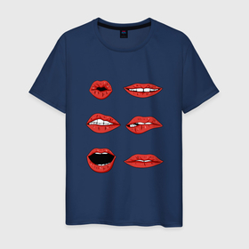 Мужская футболка хлопок с принтом Чмоки чмоки в Санкт-Петербурге, 100% хлопок | прямой крой, круглый вырез горловины, длина до линии бедер, слегка спущенное плечо. | губы | зубы | поцелуй | рот | улыбка