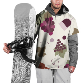 Накидка на куртку 3D с принтом Виноград и винишко , 100% полиэстер |  | бокал | винишко | винный | вино | виноград | узор