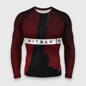 Мужской рашгард 3D с принтом Hitman III ,  |  | hitman | hitman 3 | hitman iii | красный | надпись | пистолет | хитман | хитман 3