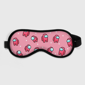 Маска для сна 3D с принтом Among Us - Розовый цвет , внешний слой — 100% полиэфир, внутренний слой — 100% хлопок, между ними — поролон |  | among us | girl | pink | амонг | девочка | детский | игра | мультяшный | паттерн | розовый | узор | эмонг ас
