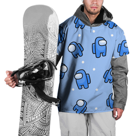 Накидка на куртку 3D с принтом Among Us - Синий цвет в Новосибирске, 100% полиэстер |  | Тематика изображения на принте: among us | boy | амонг | детский | игра | мальчикам | мультяшный | паттерн | синий | сыну | узор | эмонг ас