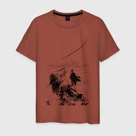 Мужская футболка хлопок с принтом Падение в Петрозаводске, 100% хлопок | прямой крой, круглый вырез горловины, длина до линии бедер, слегка спущенное плечо. | падение | пустыня | самолет | скалы | человек
