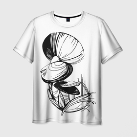 Мужская футболка 3D с принтом Грибочки в Екатеринбурге, 100% полиэфир | прямой крой, круглый вырез горловины, длина до линии бедер | грибы | лес | листья | мухомор