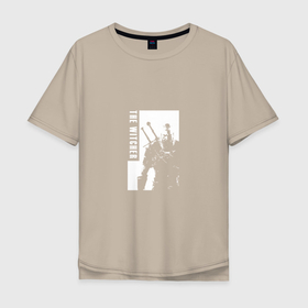 Мужская футболка хлопок Oversize с принтом The Witcher в Петрозаводске, 100% хлопок | свободный крой, круглый ворот, “спинка” длиннее передней части | game | the witcher | ведьмак | геральт | игра | рыцарь