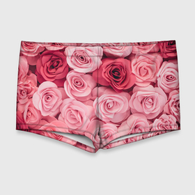 Мужские купальные плавки 3D с принтом Розовые Розы в Санкт-Петербурге, Полиэстер 85%, Спандекс 15% |  | pink | rose | день святого валентина | красивый | любовь | прекрасный | роза | цветок | цветы
