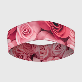 Повязка на голову 3D с принтом Розовые Розы в Санкт-Петербурге,  |  | pink | rose | день святого валентина | красивый | любовь | прекрасный | роза | цветок | цветы