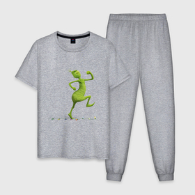 Мужская пижама хлопок с принтом Гринч в Тюмени, 100% хлопок | брюки и футболка прямого кроя, без карманов, на брюках мягкая резинка на поясе и по низу штанин
 | the grinch | гринч | новый год | рождество
