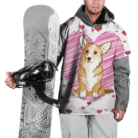 Накидка на куртку 3D с принтом Корги в Курске, 100% полиэстер |  | dog | для девушек | дог | животные | корги | пес | розовый | сердечки | собака