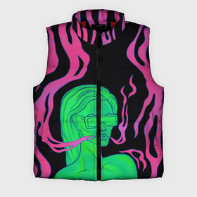 Мужской жилет утепленный 3D с принтом Neon style ,  |  | 2077 | girl | neon | purple | девушка | кислотный | неон | сyberpunk