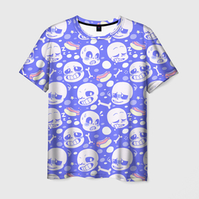 Мужская футболка 3D с принтом Undertale в Курске, 100% полиэфир | прямой крой, круглый вырез горловины, длина до линии бедер | game | games | undertale | андертеил | андертэйл | игра | игры | приключения | скелет