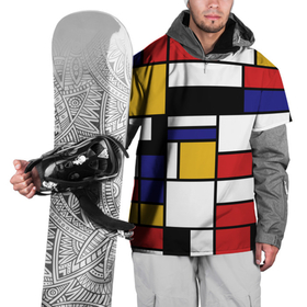 Накидка на куртку 3D с принтом Color blocking в Новосибирске, 100% полиэстер |  | geometry | retro | retro style | stripes | urban | vintage | абстракция | винтаж | геометрические | геометрия | городской | девяностые | искусство | клетка | колор блок | линии | мондриан | полосатый | полоска | полосы