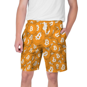 Мужские шорты 3D с принтом Я БИТКОИН / I AM BITCOIN ,  полиэстер 100% | прямой крой, два кармана без застежек по бокам. Мягкая трикотажная резинка на поясе, внутри которой широкие завязки. Длина чуть выше колен | bitcoin | btc | биткоин | валюта | деньги | криптовалюта