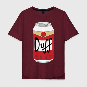 Мужская футболка хлопок Oversize с принтом Duff Beer в Курске, 100% хлопок | свободный крой, круглый ворот, “спинка” длиннее передней части | Тематика изображения на принте: beer | duff | simpsons | гомер | симпсоны