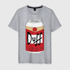 Мужская футболка хлопок с принтом Duff Beer в Белгороде, 100% хлопок | прямой крой, круглый вырез горловины, длина до линии бедер, слегка спущенное плечо. | beer | duff | simpsons | гомер | симпсоны