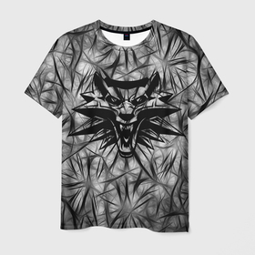 Мужская футболка 3D с принтом The Witcher , 100% полиэфир | прямой крой, круглый вырез горловины, длина до линии бедер | magic | witcher | wolf | ведьма | ведьмак | волк | геральд | голова | животные | игра | лицо | магия | ривия | сериал | цири